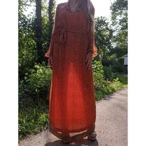 Vintage 1970s Treacy Lowe London silk caftan gown